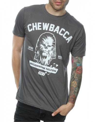 Light Graphite - Side - Star Wars Mens Collegiate Chewbacca Heather T-Shirt