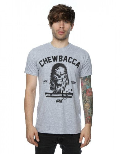 Heather Grey - Close up - Star Wars Mens Collegiate Chewbacca Heather T-Shirt