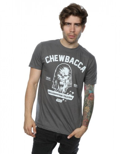 Light Graphite - Back - Star Wars Mens Collegiate Chewbacca Heather T-Shirt