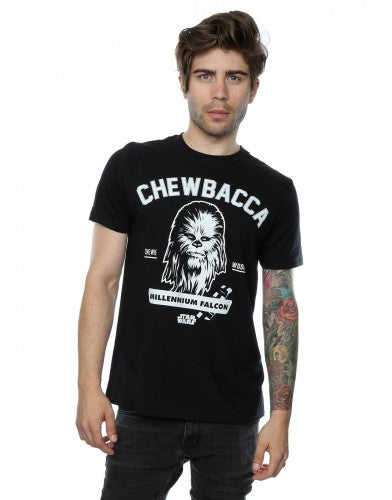 Black - Back - Star Wars Mens Collegiate Chewbacca Heather T-Shirt