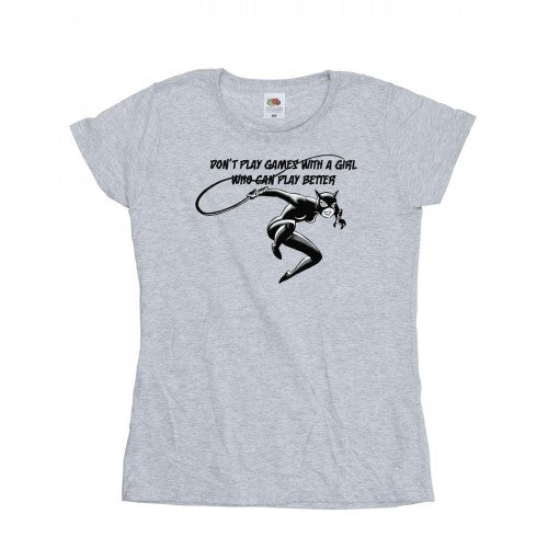 Front - DC Comics Womens/Ladies Catwoman Don´t Play Games Cotton T-Shirt