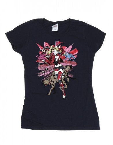Front - DC Comics Womens/Ladies Harley Quinn Hyenas Cotton T-Shirt