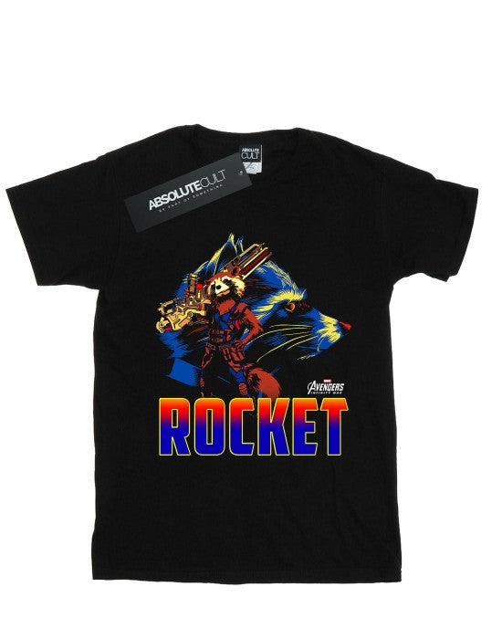 Front - Marvel Womens/Ladies Avengers Infinity War Rocket Character Cotton Boyfriend T-Shirt
