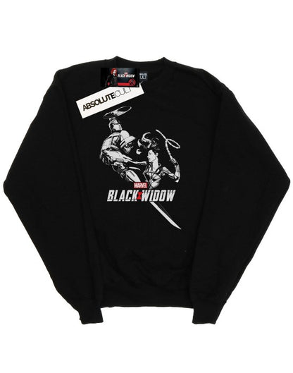 Front - Marvel Mens Black Widow Movie Taskmaster Battle Cotton Sweatshirt