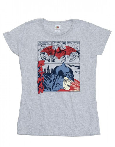 Front - DC Comics Womens/Ladies Batman Comic Strip Cotton T-Shirt
