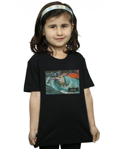 Black - Back - DC Comics Girls Batman TV Series Whirlpool Cotton T-Shirt
