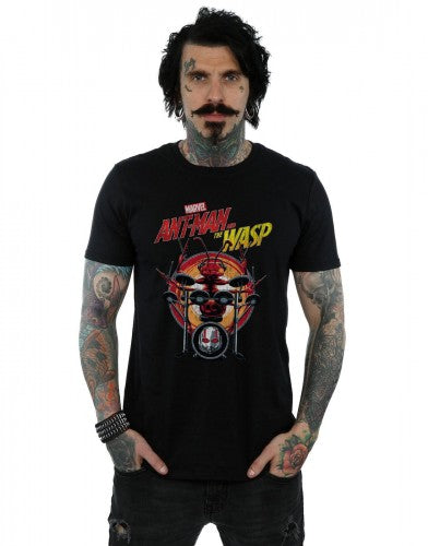 Black - Back - Marvel Mens Ant-Man And The Wasp Drummer Ant T-Shirt