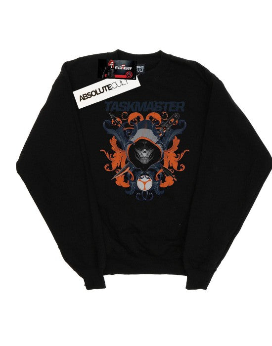Front - Marvel Mens Black Widow Movie Taskmaster Oriental Cotton Sweatshirt