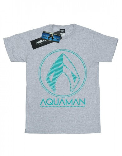 Front - DC Comics Mens Aquaman Aqua Logo T-Shirt