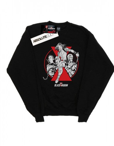 Front - Marvel Mens Black Widow Movie Character Badge Cotton Sweatshirt