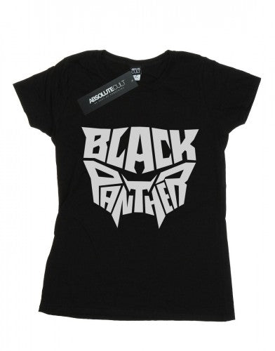 Front - Marvel Womens/Ladies Black Panther Worded Emblem Cotton T-Shirt