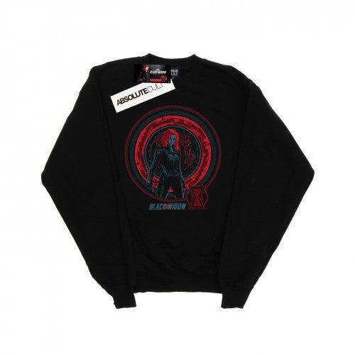 Front - Marvel Mens Black Widow Movie Computer Globe Cotton Sweatshirt