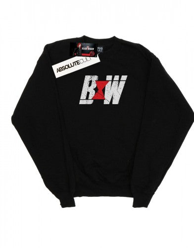 Front - Marvel Mens Black Widow Movie Initial Logo Cotton Sweatshirt