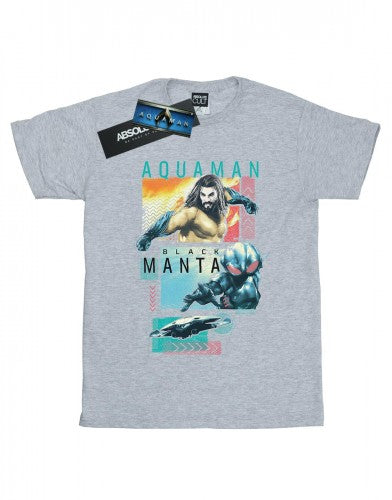 Front - DC Comics Mens Aquaman Character Tiles T-Shirt
