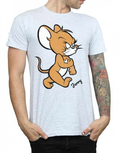 Sports Grey - Pack Shot - Tom and Jerry Mens Angry Mouse T-Shirt