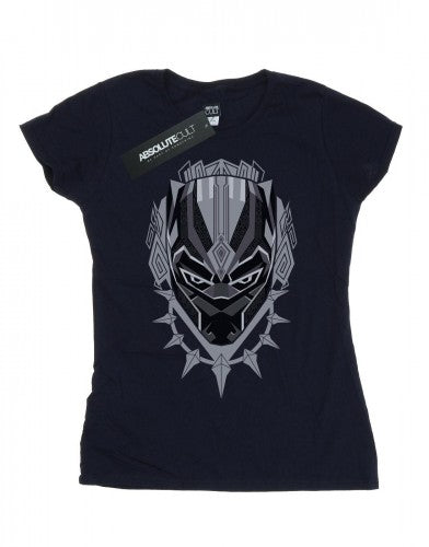 Front - Marvel Womens/Ladies Black Panther Head Cotton T-Shirt