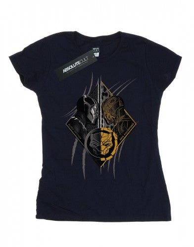 Front - Marvel Womens/Ladies Black Panther Vs Killmonger Cotton T-Shirt