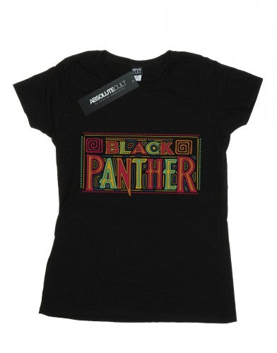 Front - Marvel Womens/Ladies Black Panther Tribal Logo Cotton T-Shirt
