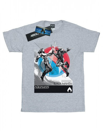 Front - DC Comics Mens Aquaman Vs Black Manta T-Shirt
