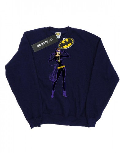 Front - DC Comics Mens Catwoman Happy Pose Cotton Sweatshirt