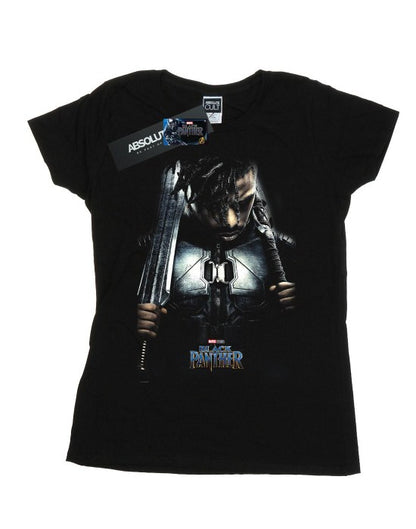 Front - Marvel Womens/Ladies Black Panther Killmonger Poster Cotton T-Shirt