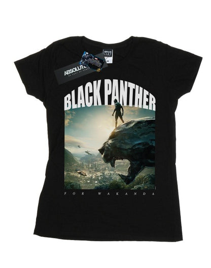 Front - Marvel Womens/Ladies Black Panther For Wakanda Cotton T-Shirt