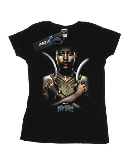 Front - Marvel Womens/Ladies Black Panther Nakia Poster Cotton T-Shirt