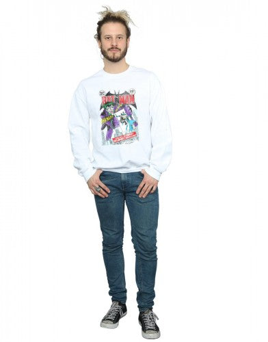 White - Lifestyle - DC Comics Mens Batman Joker Playing Card Cover Cotton Sweatshirt
