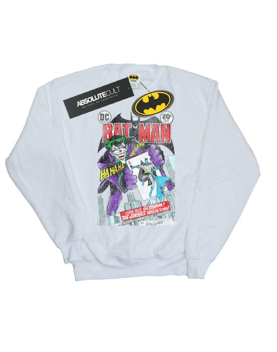 Front - DC Comics Mens Batman Joker Playing Card Cover Cotton Sweatshirt