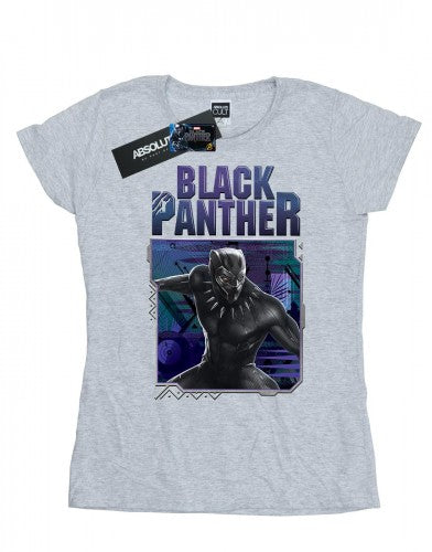 Front - Marvel Womens/Ladies Black Panther Tech Badge Cotton T-Shirt