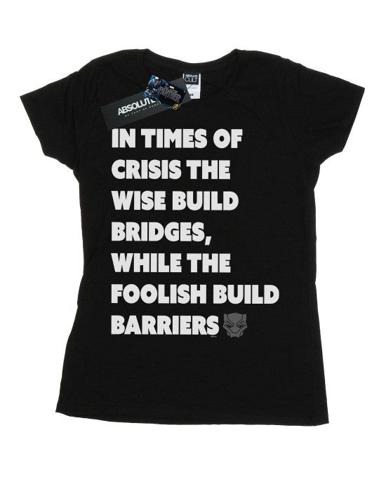 Front - Marvel Womens/Ladies Black Panther Times Of Crisis Cotton T-Shirt