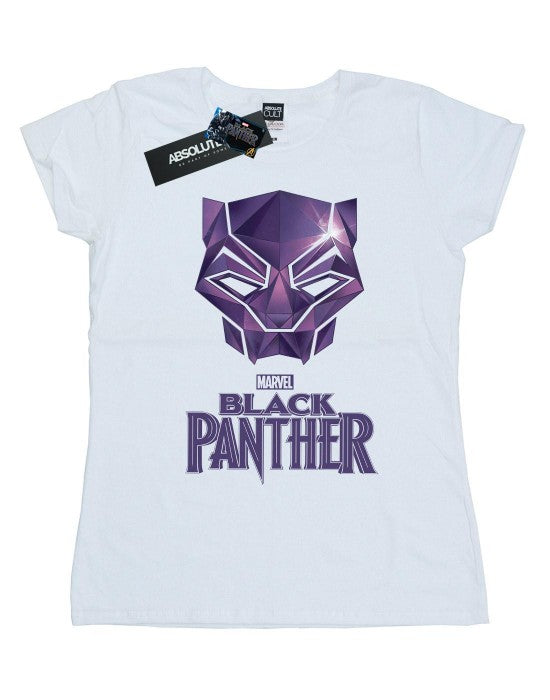 Front - Marvel Womens/Ladies Black Panther Mask Logo Cotton T-Shirt
