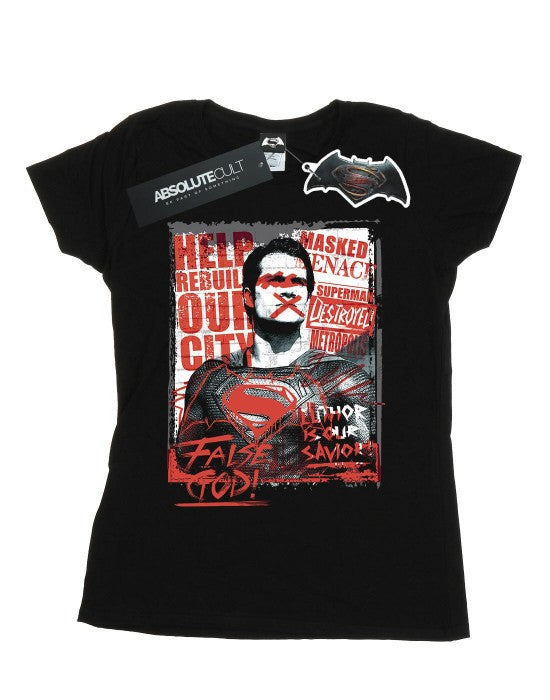 Front - DC Comics Womens/Ladies Batman v Superman False God Cotton T-Shirt