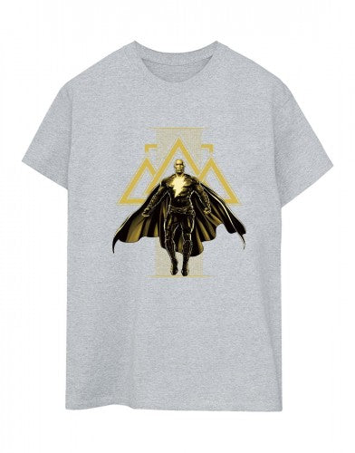 Sports Grey - Lifestyle - DC Comics Womens-Ladies Black Adam Rising Golden Symbols Cotton Boyfriend T-Shirt