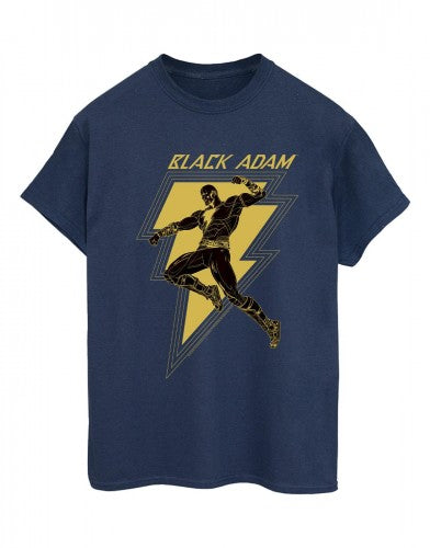 Front - DC Comics Womens/Ladies Black Adam Golden Bolt Chest Cotton Boyfriend T-Shirt