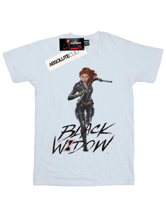 Front - Marvel Womens/Ladies Black Widow Movie Natasha Running Cotton Boyfriend T-Shirt