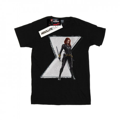 Front - Marvel Womens/Ladies Black Widow Movie Natasha Logo Cotton Boyfriend T-Shirt