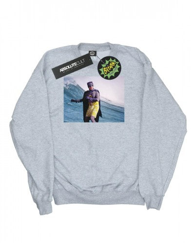 Front - DC Comics Mens Batman TV Series Surfing Still Cotton Sweatshirt