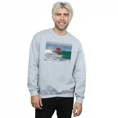 Sports Grey - Back - DC Comics Mens Batman TV Series Joker Surfing Cotton Sweatshirt