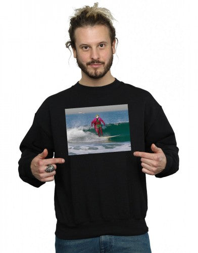 Black - Back - DC Comics Mens Batman TV Series Joker Surfing Cotton Sweatshirt