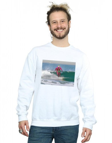 White - Back - DC Comics Mens Batman TV Series Joker Surfing Cotton Sweatshirt