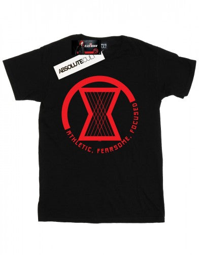 Front - Marvel Womens/Ladies Black Widow Movie Athletic Logo Cotton Boyfriend T-Shirt