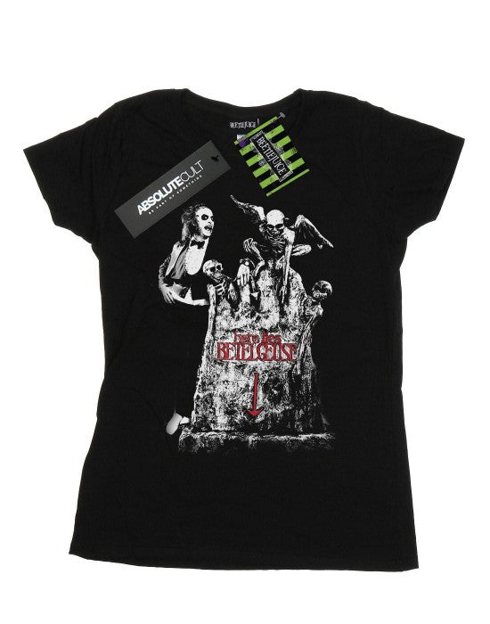 Front - Beetlejuice Womens/Ladies Graveyard Pose Cotton T-Shirt