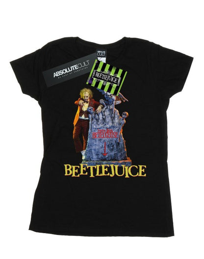 Front - Beetlejuice Womens/Ladies Here Lies Cotton T-Shirt