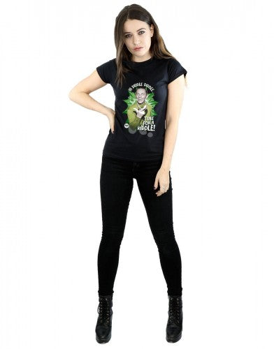 Black - Lifestyle - DC Comics Womens-Ladies Batman TV Series The Riddler Time for a Riddle Cotton T-Shirt