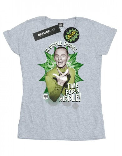 Front - DC Comics Womens/Ladies Batman TV Series The Riddler Time for a Riddle Cotton T-Shirt