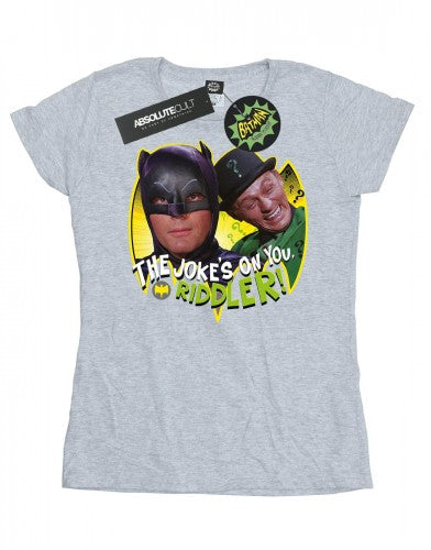 Front - DC Comics Womens/Ladies Batman TV Series The Riddler Joke Cotton T-Shirt