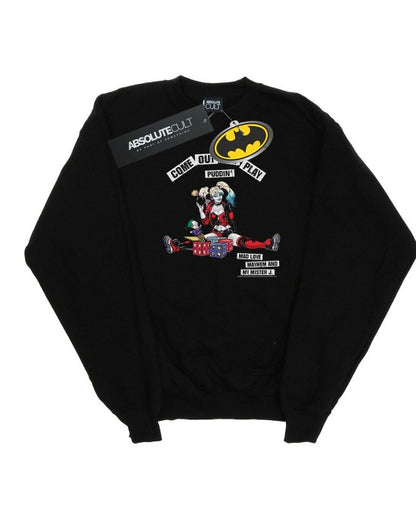 Front - DC Comics Mens Harley Quinn Come Out And Play Cotton Sweatshirt