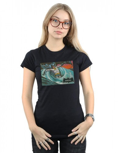 Black - Back - DC Comics Womens-Ladies Batman TV Series Whirlpool Cotton T-Shirt