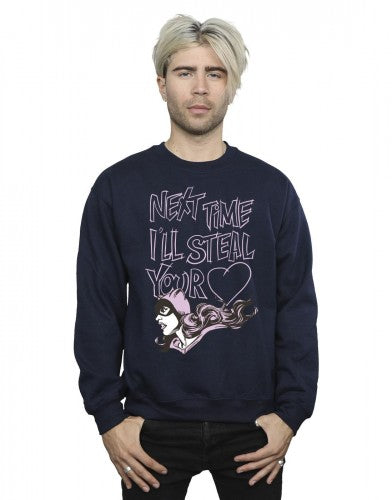 Navy Blue - Back - DC Comics Mens Batman Batgirl I´ll Steal Your Heart Cotton Sweatshirt